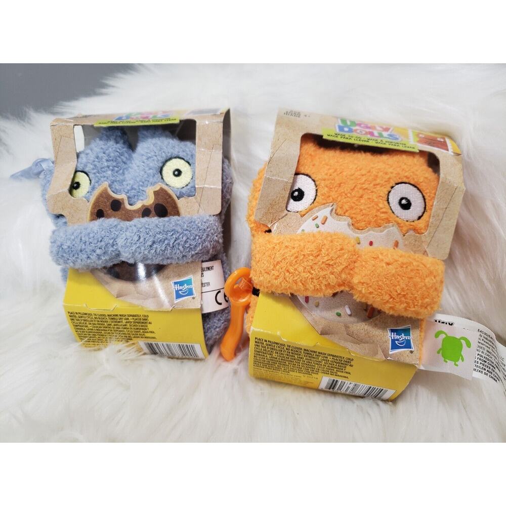 Lot 2 UGLYDOLLS BABO WAGE to-Go Stuffed Plush Toy 5" Back Pack Clip Ugly Dolls